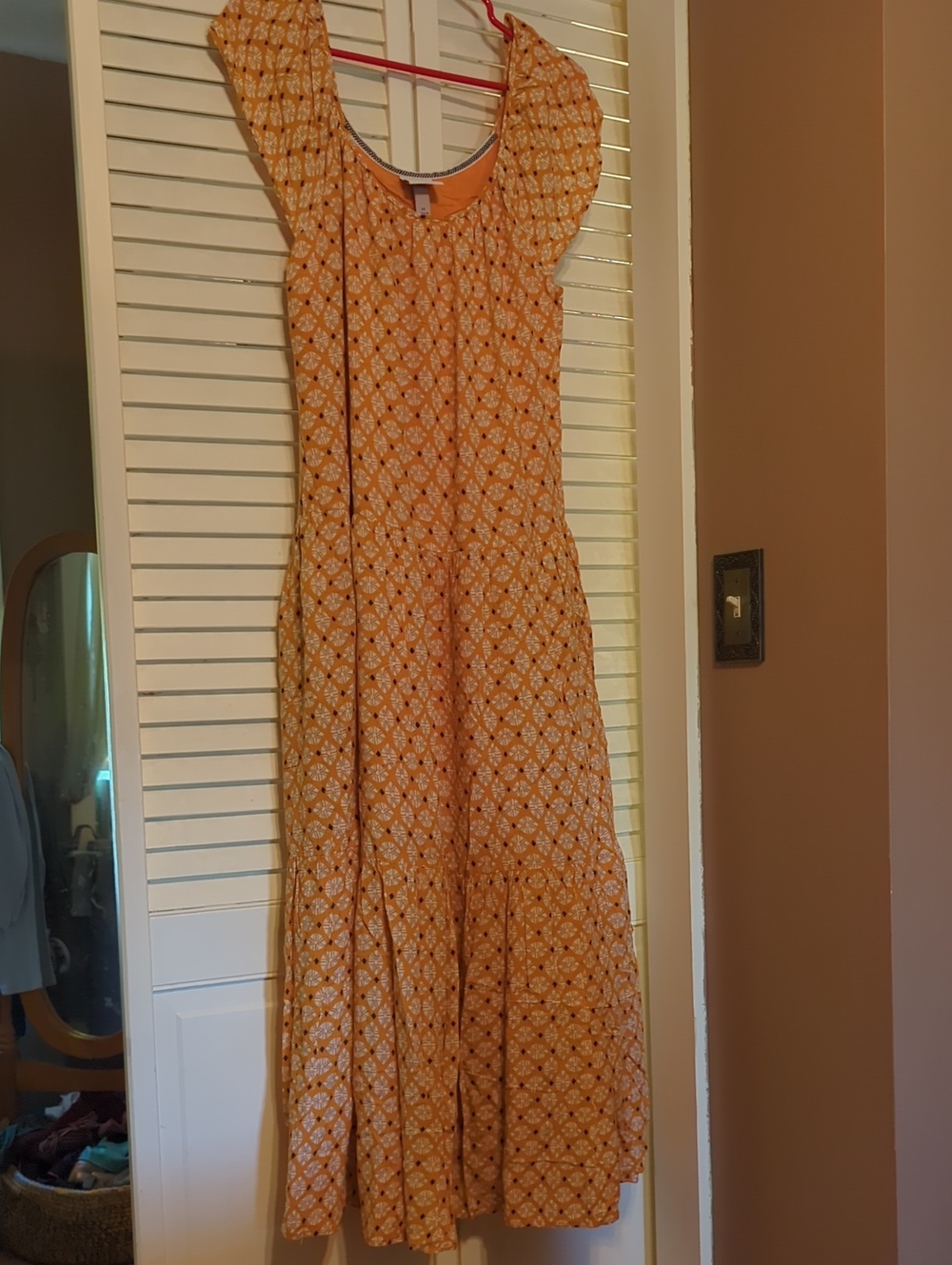 Knox Rose Rayon Yellow Golden Dress Unique Print Maxi
